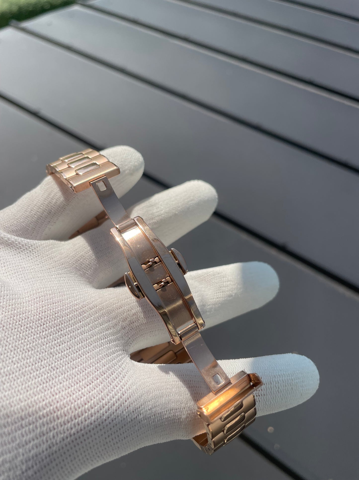 Nautilus White stones Rose gold