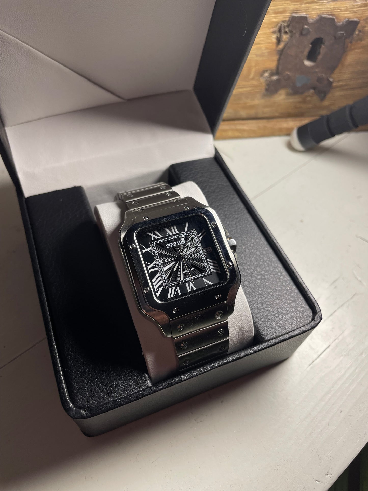 Seiko Santos black/Grey Dial